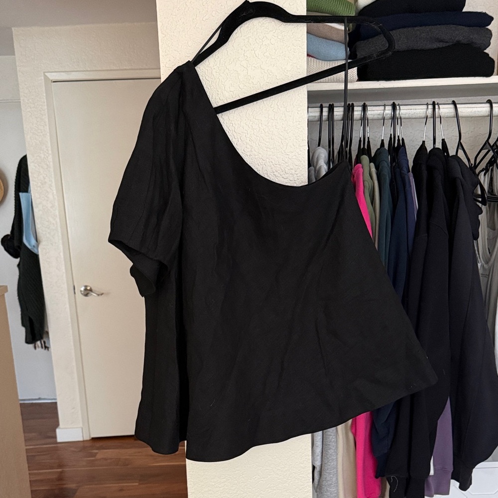 Banana Republic Black Asymmetrical Blouse
